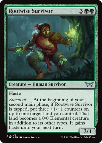 Rootwise Survivor (DSK-196)  Foil - Duskmourn: House of Horror