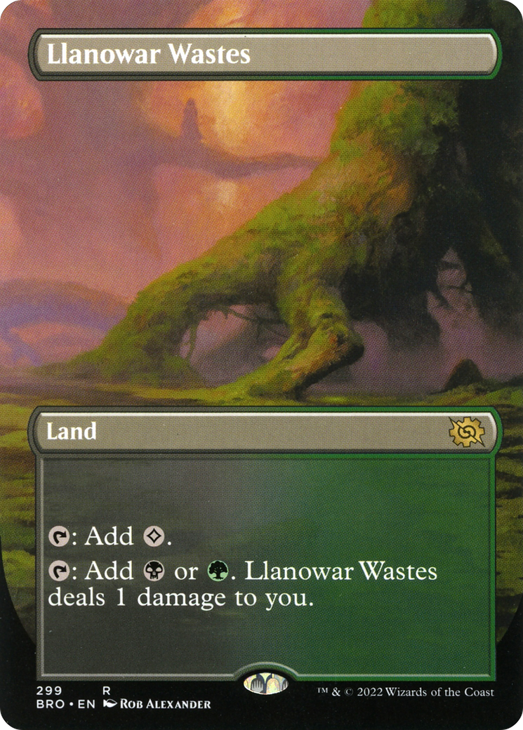 Llanowar Wastes (Borderless) (BRO-299)  Foil - The Brothers' War