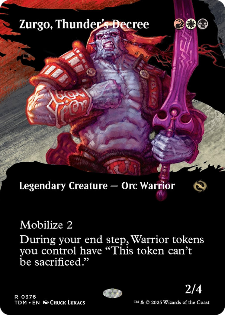 Zurgo, Thunder's Decree (Borderless) (TDM-376) - Tarkir: Dragonstorm: (Showcase) (Borderless) Foil