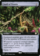 Staff of Titania (Extended Art) (BRC-050)  Foil - The Brothers' War Commander: (Extended Art)