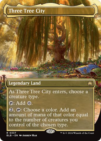 Three Tree City (Borderless) (0337) (BLB-337) - Bloomburrow (Borderless) Foil
