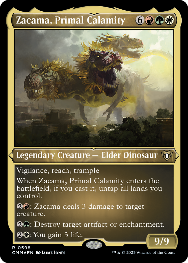 Zacama, Primal Calamity (CMM-598)  Etched Foil - Commander Masters