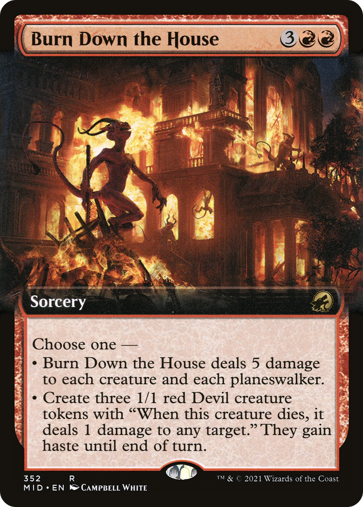 Burn Down the House (Extended Art) (MID-352) - Innistrad: Midnight Hunt: (Extended Art)