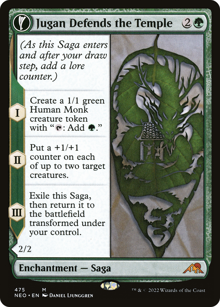 Jugan Defends the Temple (Extended Art) (NEO-475) - Kamigawa: Neon Dynasty: (Extended Art, fandfc, enchantment) Foil