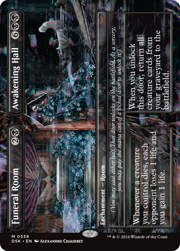 Funeral Room // Awakening Hall (Borderless) (DSK-338)  Foil - Duskmourn: House of Horror