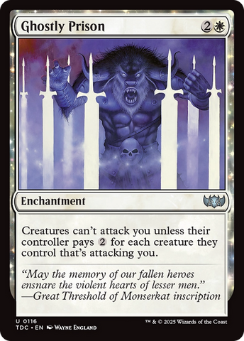 Ghostly Prison (TDC-116)  - Commander: Tarkir: Dragonstorm: (enchantment)