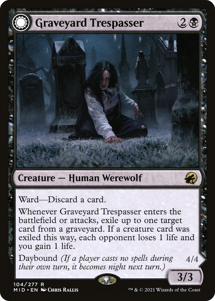 Graveyard Trespasser (MID-104)  - Innistrad: Midnight Hunt: (Double Faced Transform)