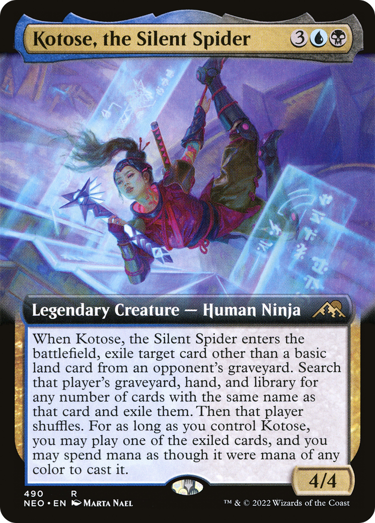 Kotose, the Silent Spider (Extended Art) (NEO-490)  - Kamigawa: Neon Dynasty: (Extended Art)