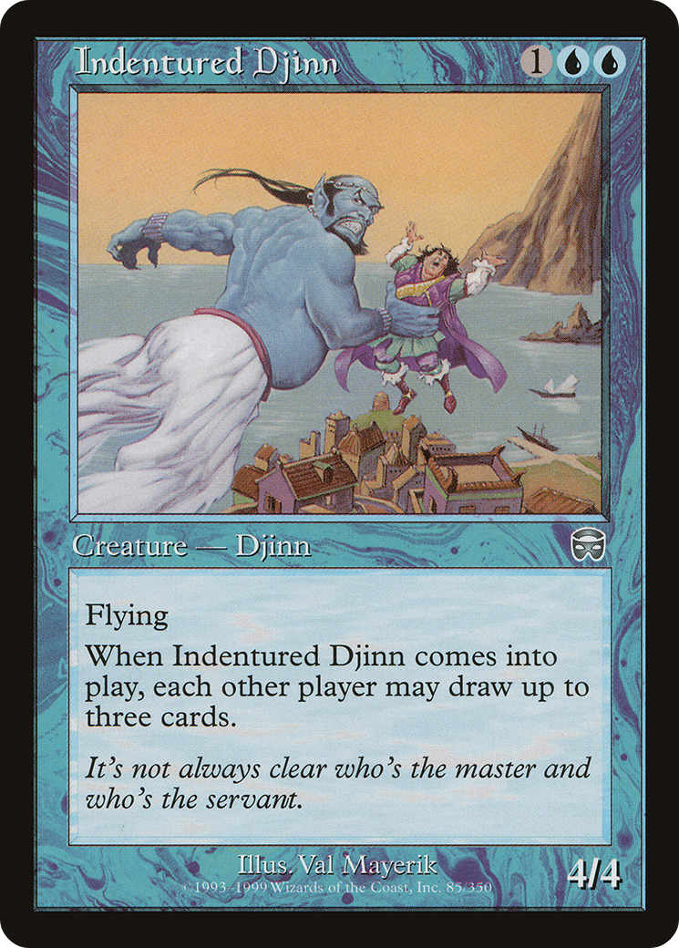 Indentured Djinn (MMQ-085)  - Mercadian Masques