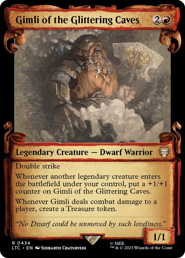 Gimli of the Glittering Caves (Showcase Scrolls) (LTC-434)  Foil - Tales of Middle-earth Commander: (Showcase)