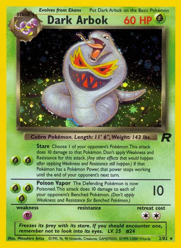 Dark Arbok (2) 002/82  - Unlimited Holofoil Team Rocket - Holo Rare