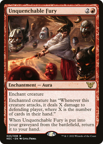 Unquenchable Fury (NEC-023)  - Neon Dynasty Commander