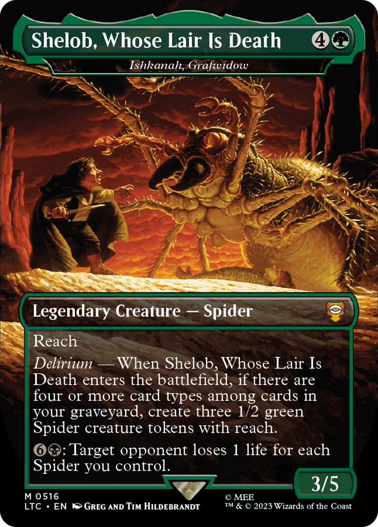 Shelob, Whose Lair Is Death - Ishkanah, Grafwidow (Borderless) (LTC-516)  Foil - Tales of Middle-earth Commander / Shelob, Whose Lair Is Death