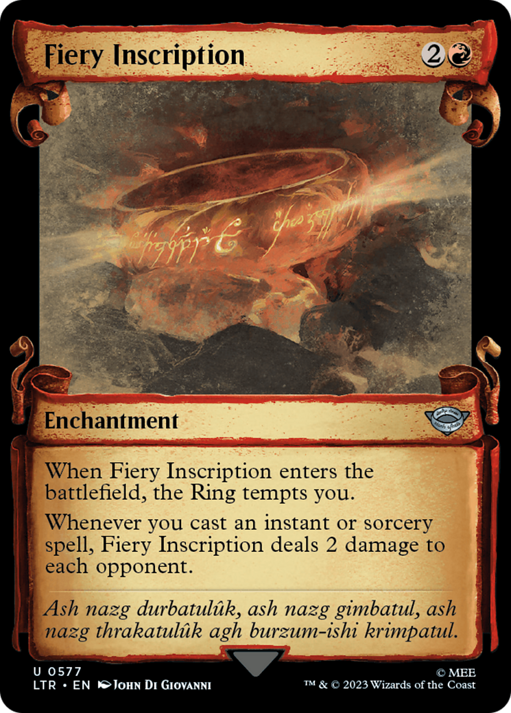 Fiery Inscription (Showcase Scrolls) (LTR-577)  Foil - The Lord of the Rings: Tales of Middle-earth: (Showcase)