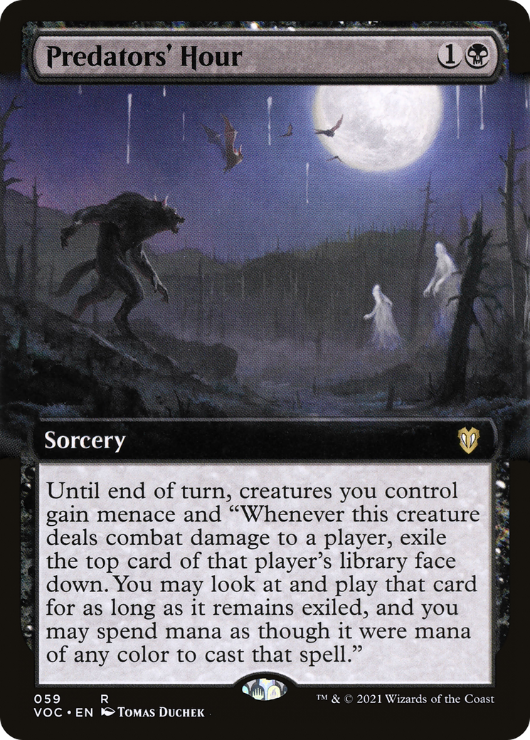 Predators' Hour (Extended Art) (VOC-059)  - Crimson Vow Commander: (Extended Art)