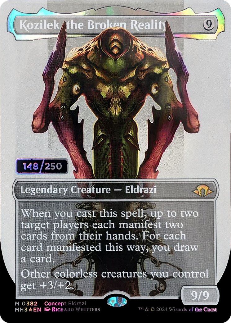 Kozilek, the Broken Reality (Borderless) (Serial Numbered) (MH3-382)  Foil - Modern Horizons 3