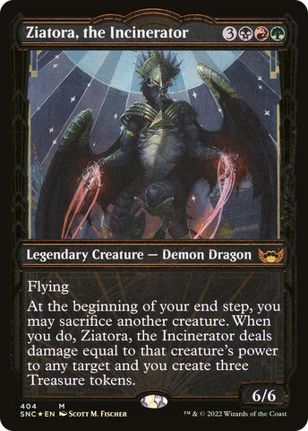 Ziatora, the Incinerator (Gilded Foil) (SNC-404)  Foil - Streets of New Capenna: (Showcase)