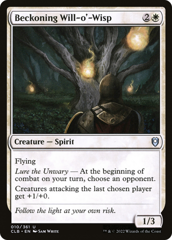 Beckoning Will-o'-Wisp (CLB-010)  Foil - Commander Legends: Battle for Baldur's Gate