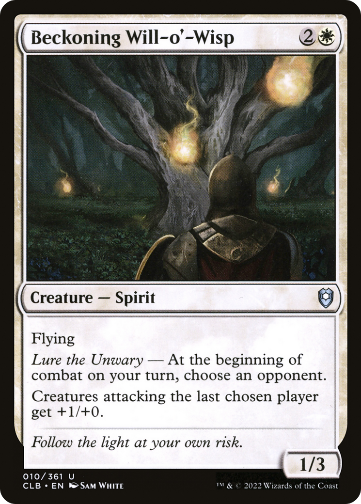 Beckoning Will-o'-Wisp (CLB-010)  Foil - Commander Legends: Battle for Baldur's Gate