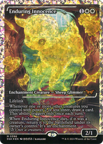 Enduring Innocence (Showcase) (Fracture Foil) (DSK-396)  Foil - Duskmourn: House of Horror: (Showcase)