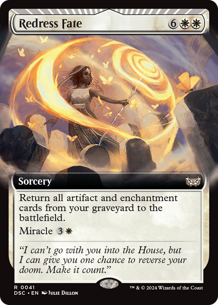 Redress Fate (Extended Art) (DSC-041)  - Duskmourn: House of Horror Commander: (Extended Art, miracle)