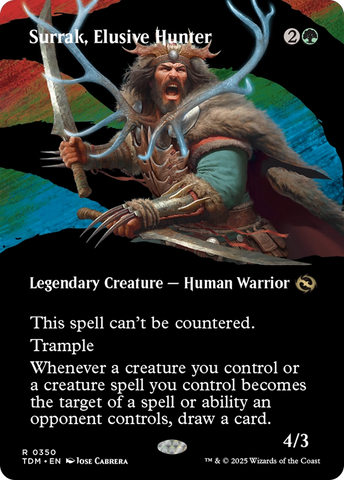 Surrak, Elusive Hunter (Borderless) (TDM-350)  Foil - Tarkir: Dragonstorm: (Showcase)
