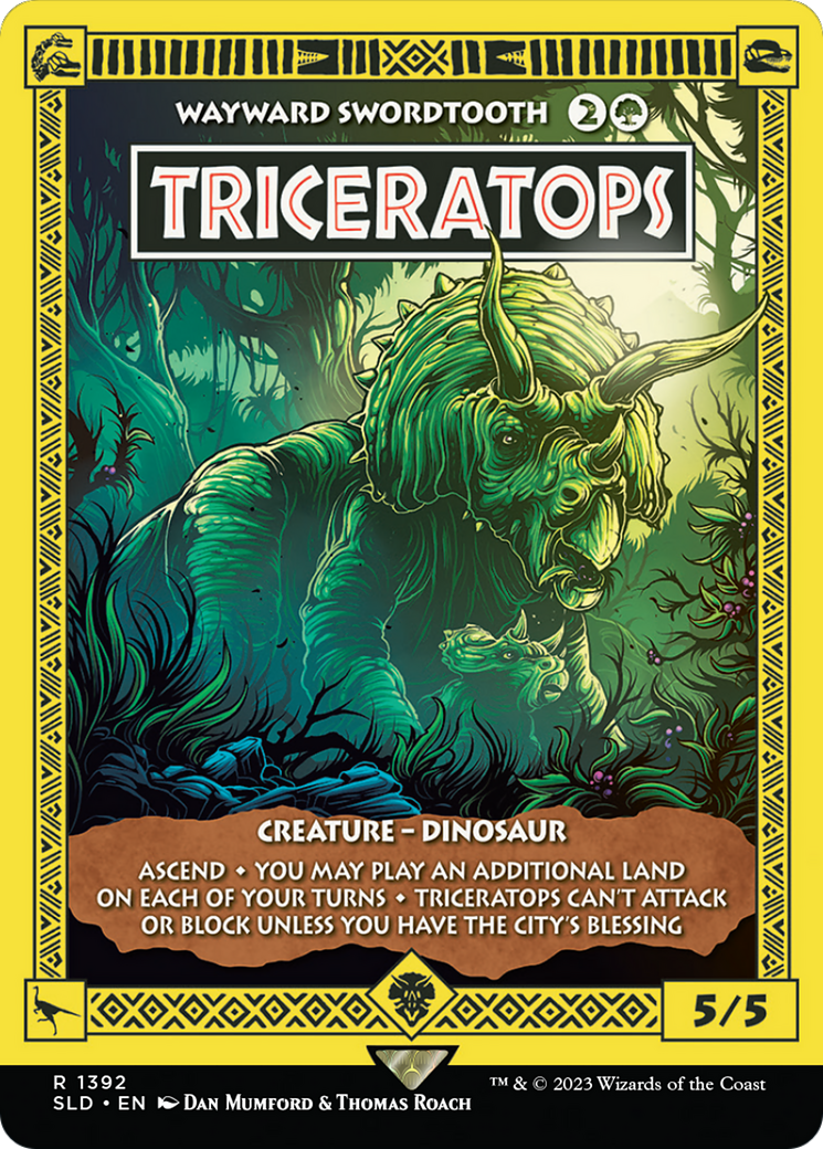 Triceratops - Wayward Swordtooth (SLD-1392) - Secret Lair Drop / Triceratops (Borderless)