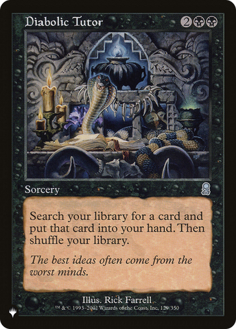 Diabolic Tutor (LIST-ODY-129) - The List