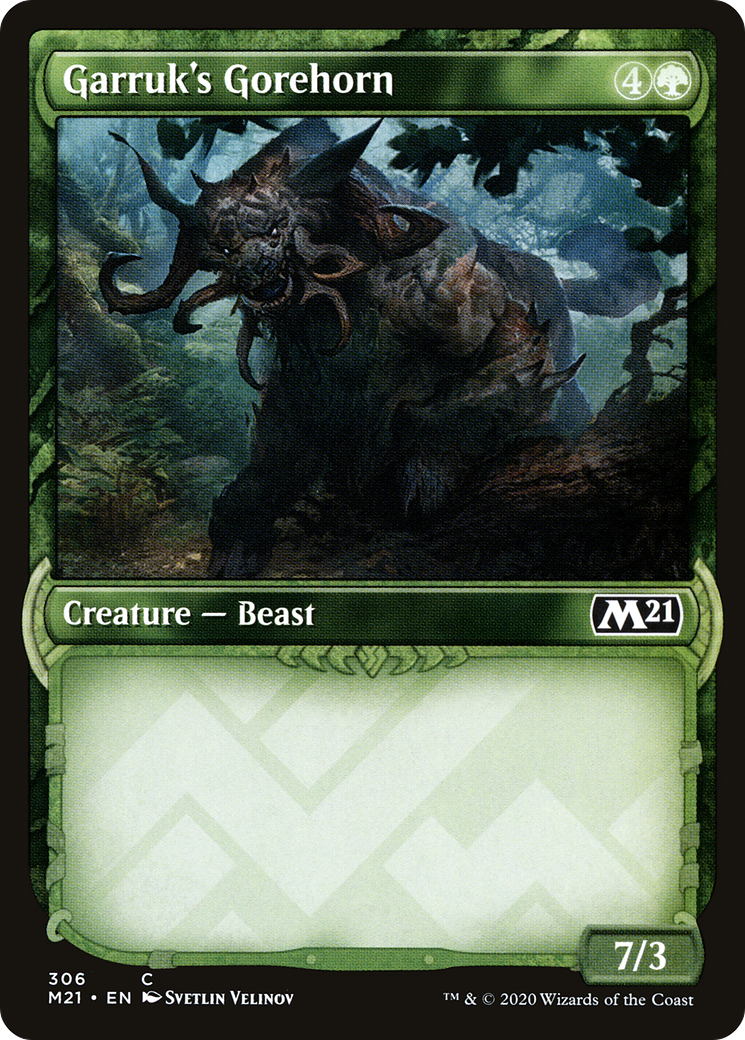 Garruk's Gorehorn (Showcase) (M21-306)  - Core Set 2021: (Showcase)