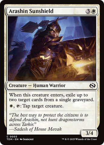 Arashin Sunshield (TDM-003)  Foil - Tarkir: Dragonstorm