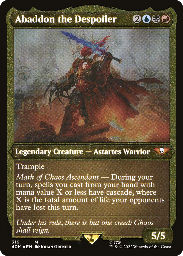 Abaddon the Despoiler (40K-319)  Etched Foil - Warhammer 40,000 Commander