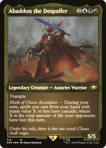 Abaddon the Despoiler (40K-319)  Etched Foil - Warhammer 40,000 Commander