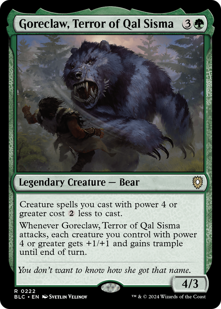 Goreclaw, Terror of Qal Sisma (BLC-222)  - Bloomburrow Commander