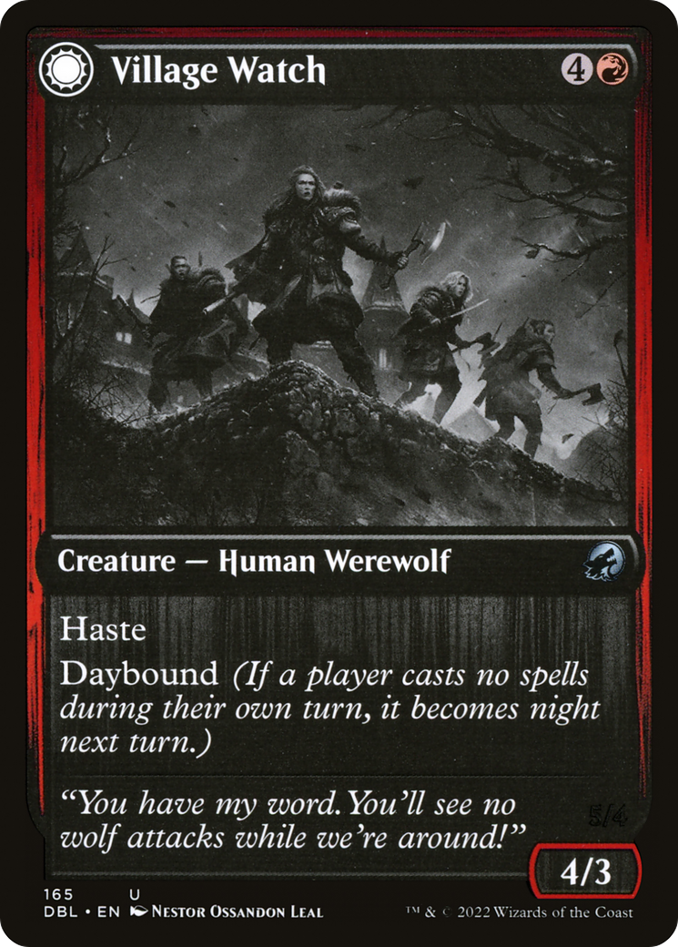 Village Watch (DBL-165)  Foil - Innistrad: Double Feature: (Double Faced Transform)