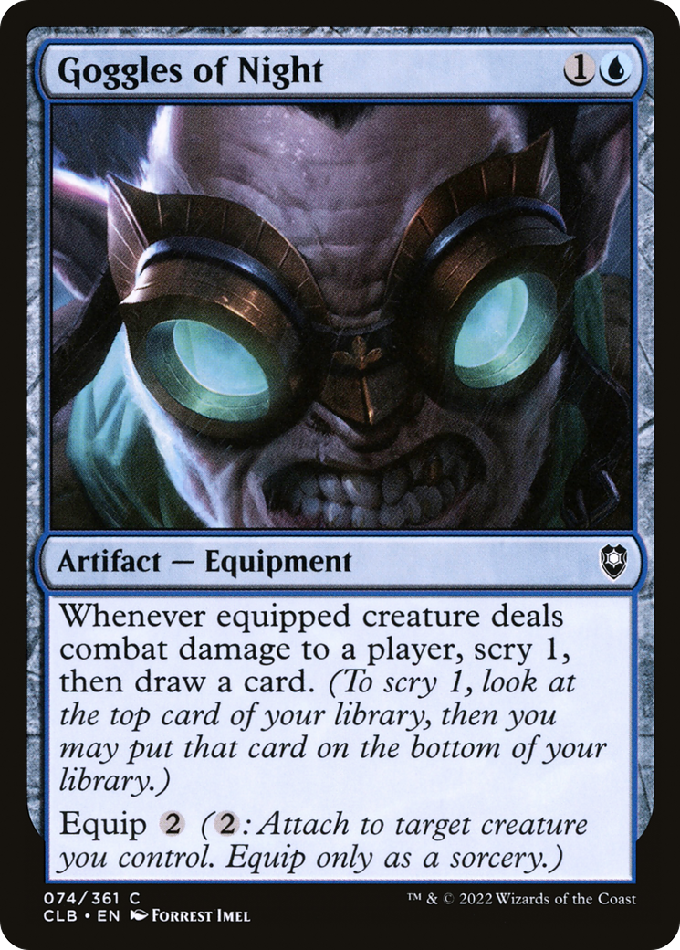 Goggles of Night (CLB-074)  Foil - Commander Legends: Battle for Baldur's Gate