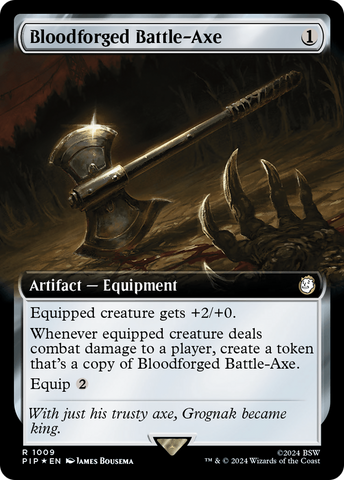 Bloodforged Battle-Axe (Extended Art) (Surge Foil) (PIP-1009) - Fallout: (Extended Art) Foil