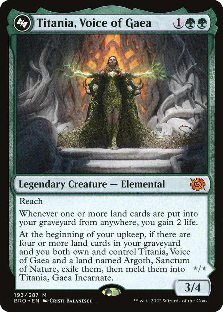 Titania, Voice of Gaea (BRO-193)  Foil - The Brothers' War