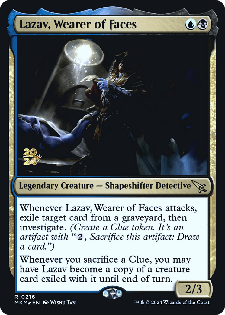 Lazav, Wearer of Faces (PRE-216)  Foil - Murders at Karlov Manor Promos