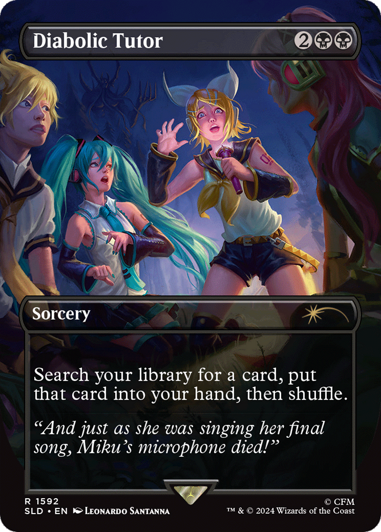 Diabolic Tutor (1592) (SLD-1592)  - Secret Lair Drop (Borderless)