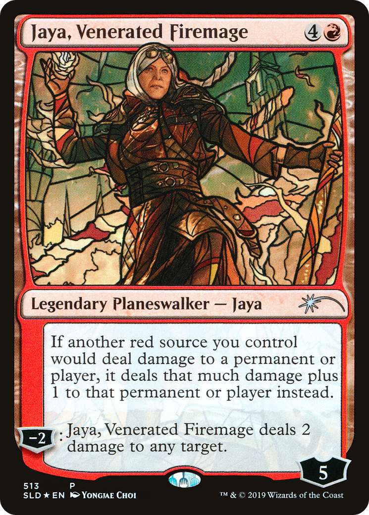 Jaya, Venerated Firemage (Stained Glass) (SLD-513)  Foil - Secret Lair Drop