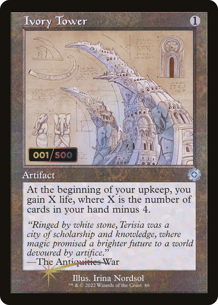 Ivory Tower (Schematic) (Serial Numbered) (BRR-086)  Foil - The Brothers' War Retro Artifacts