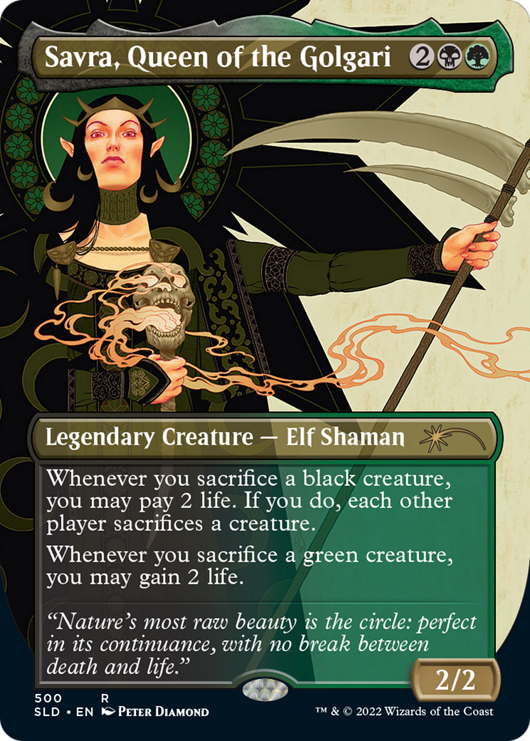Savra, Queen of the Golgari (SLD-500)  - Secret Lair Drop (Borderless)