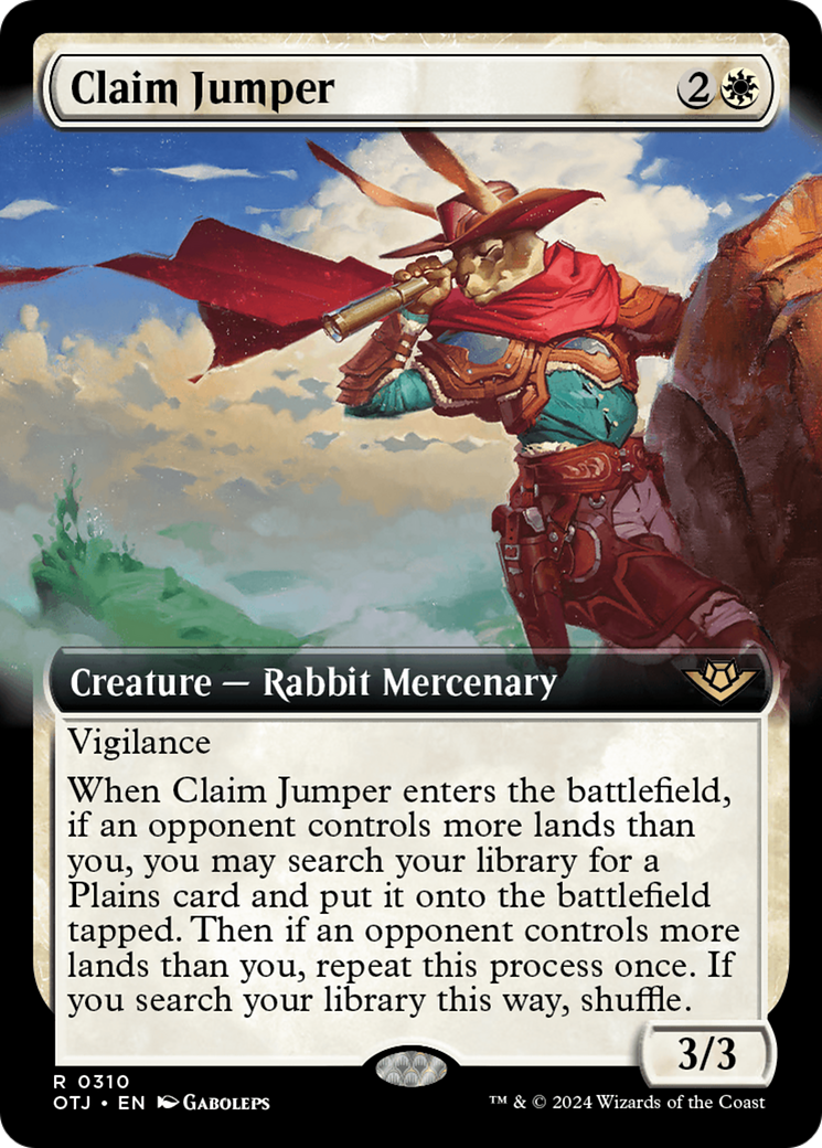 Claim Jumper (Extended Art) (OTJ-310)  - Outlaws of Thunder Junction: (Extended Art)