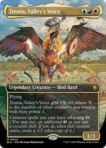 Zinnia, Valley's Voice (Borderless) (BLC-004)  - Bloomburrow Commander