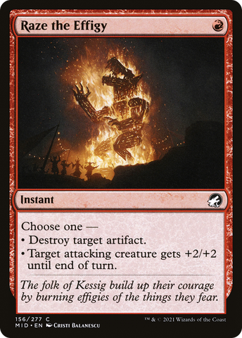 Raze the Effigy (MID-156)  Foil - Innistrad: Midnight Hunt