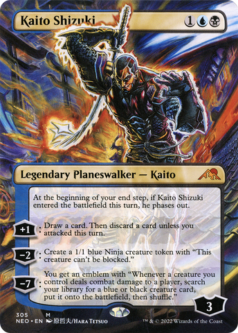 Kaito Shizuki (Borderless) (NEO-305)  Foil - Kamigawa: Neon Dynasty