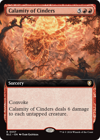 Calamity of Cinders (Extended Art) (BLC-057)  - Bloomburrow Commander