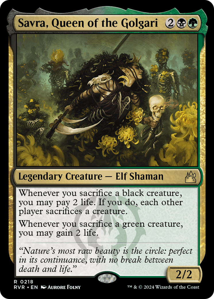 Savra, Queen of the Golgari (RVR-218)  - Ravnica Remastered