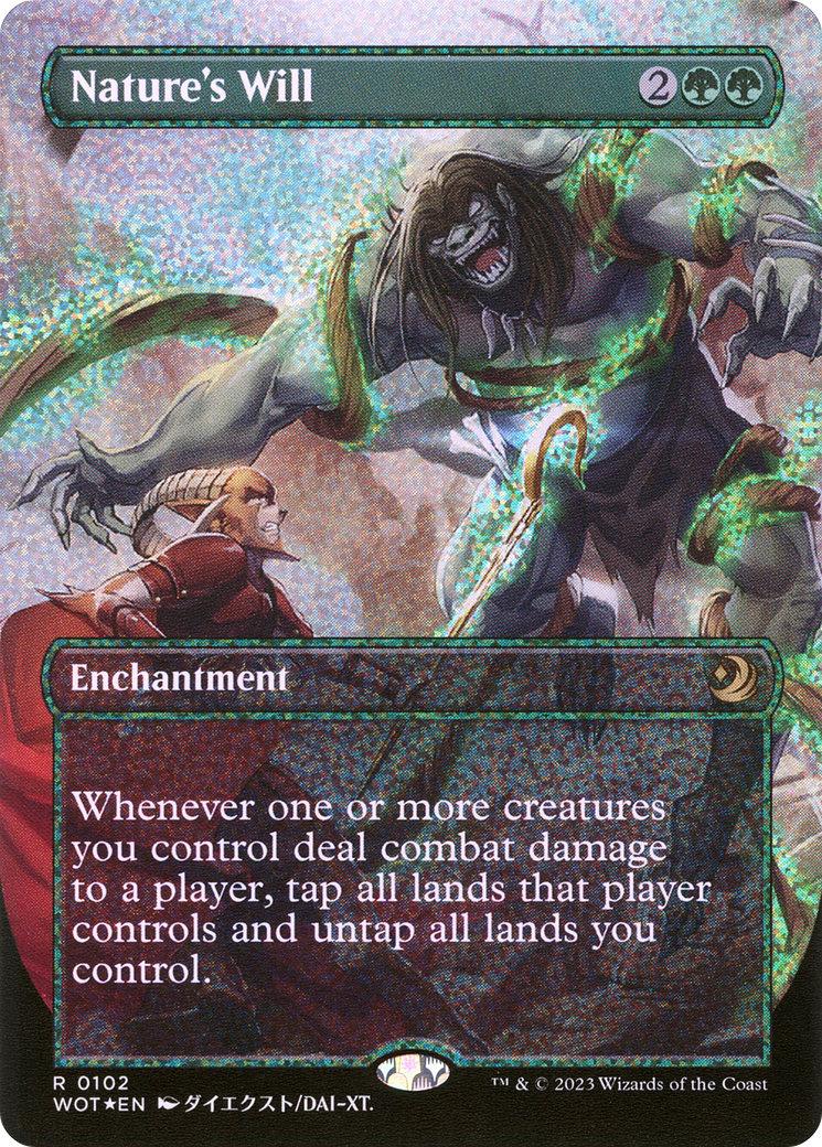 Nature's Will (Anime Borderless) (Confetti Foil) (WOT-102)  Foil - Wilds of Eldraine: Enchanting Tales