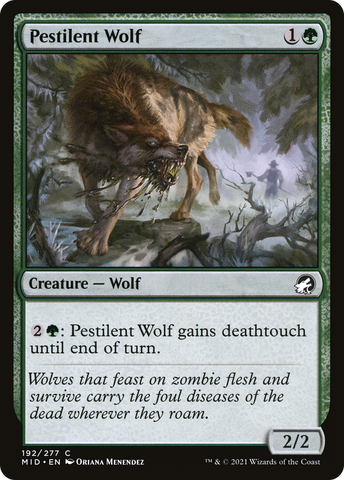 Pestilent Wolf (MID-192)  Foil - Innistrad: Midnight Hunt
